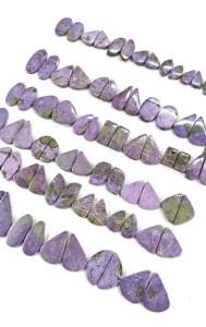 Paire de cabochons de pierres précieuses en vrac Stichtite naturelle en forme de mélange pour la fabrication de bijoux Lot d'accessoires de commande en gros de Jaipur - Product Image 3