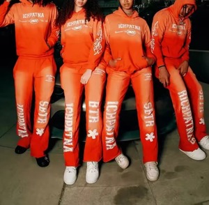 Sweat à capuche vintage personnalisé et pantalons de survêtement survêtement ensemble deux pièces sérigraphie DTG survêtement délavé à l'acide pour hommes survêtement - Product Image 2