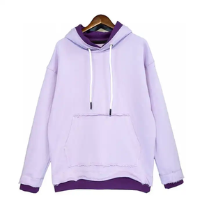 Bordado personalizado de gran tamaño unisex 400gsm 500gsm grueso 100 algodón polar de punto contraste doble Sudadera con capucha con agujero para el pulgar - Product Image 3