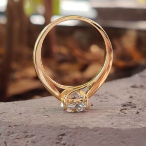 Anillo de compromiso de boda de solitario de Plata de Ley 925 personalizable Rose Cut Lab Grown Diamond IGI Certified para aniversarios - Product Image 4