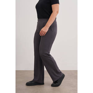 กางเกงขากว้างเอวสูงระบายอากาศได้มีสายรัดเอวยางยืดหนา-แอนทราไซต์ - Product Image 5