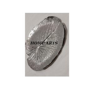 Assiette de service en forme de feuille ronde de la meilleure qualité en aluminium couleur argent plateau de dates de dessert pour les meilleures ventes - Product Image 4