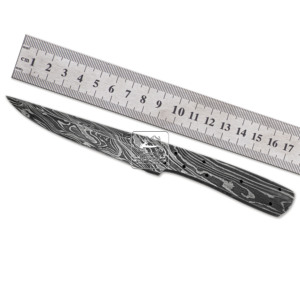 Cuchillo de bolsillo Bushcraft de acero de Damasco de 192 capas hecho a mano, hoja de 25mm, gota de lluvia EDC para exteriores, Diseño de escalera de giro Tang completo OEM - Product Image 6