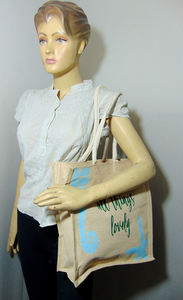 Mejor precio Juco Side Gusset Tela Bolsa DE LA COMPRA Diseño de impresión de pantalla Modelo más vendido-Fabricante al por mayor - Product Image 3