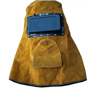 Tapa de soldadura de cuero de vaca transpirable para soldador, cabeza de trabajo, seguridad y protección en el lugar de trabajo, capucha de soldadura pesada de cuero - Product Image 4