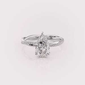 IGI Certified Lab Grown Pear Diamond <b>Ring</b> for Wedding & Engagement In Solid 925 Sterling <b>Silver</b> - Product Image 1