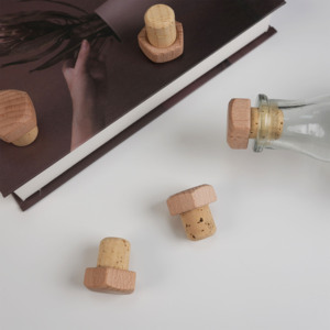 맞춤형 T-Top T 코르크 캡 내구성 재사용 가능한 와인 스토퍼 천연 나뭇결 디지털 인쇄 맞춤형 로고 포장 - Product Image 1