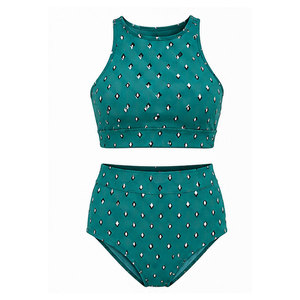 Nouvel ensemble bikini deux pièces pour femme, maillot de bain tendance à coupe haute, tissu extensible, idéal pour la plage, les vacances et la piscine - Product Image 1