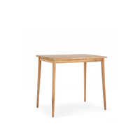 Ensemble de table de bar d'extérieur en teck massif Joanne avec style tressé simple et finition naturelle