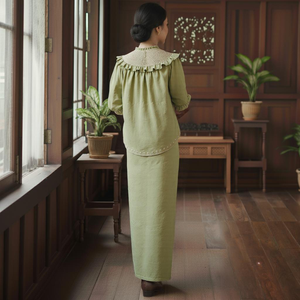 Ensemble Sedondon Raya 2025 Baju Kurung Borong Direct Kilang Vintage Brodé Moderne Drapé Écologique Sans Repassage Cey Crepe Prêt à Porter - Product Image 4