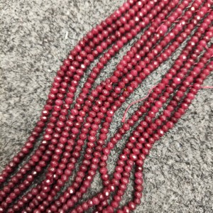 Collier en perles de rubis naturel 4 mm, collier en perles de rubis facettées, collier en perles de rubis rouge, fermoir en argent sterling, collier en rubis - Product Image 3