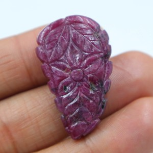 Pierre précieuse cabochon en rubis rouge naturel sculpté, pierre lisse sculptée à la main, fournisseur en gros de pierres pour bijoux - Product Image 2