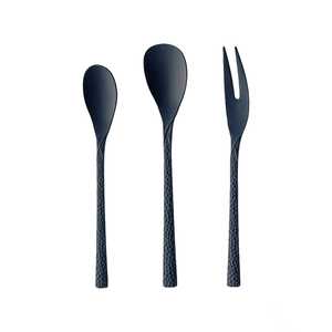Ensemble de couverts de luxe noir en acier inoxydable avec finition miroir au meilleur prix pour mariage dans un restaurant ou un hôtel - Product Image 1