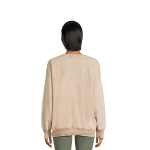 2025 sudaderas de calidad superior de talla grande para mujer con cuello redondo de Color sólido sudaderas informales de diseño personalizado para mujer de BD - Product Image 3