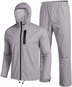 Vente en gros de manteau et pantalon de pluie pour adultes imperméable à l'eau/manteau de pluie avec pantalon col rabattu survêtement de pluie - Product Image 5
