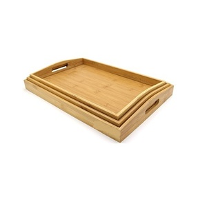 Plateau en bois avec poignée en métal différentes tailles et formes plateau de service de vaisselle de mariage et de restaurant - Product Image 2