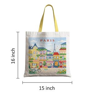 Bolsa de tela de algodón con logo de la ciudad de París, Francia, impreso en la bolsa, la mejor opción para regalo, para empacar, uso diario, estilo de vida en el hogar - Product Image 4