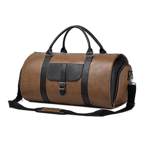 Bolsa de deporte de cuero de lujo grande al por mayor para hombres y mujeres bolsa de gimnasio Weekender con cinturón para viajar y almacenamiento de zapatos - Product Image 1