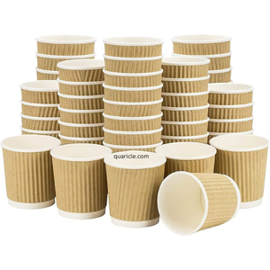 Vasos ondulados desechables personalizables, vajilla de papel de 4oz/6oz/9oz/12oz/16oz para bebidas calientes/frías para fiestas, cumpleaños, bodas - Product Image 6