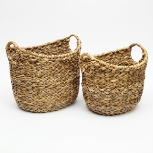 Juego de Cestas de Almacenamiento de Jacinto de Agua Tejidas a Mano Naturales con Asa Alta, Organizador de Macetas, Decoración y Diseño Artístico Puro para el Hogar - Product Image 1