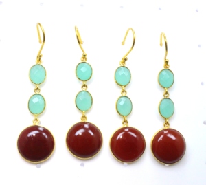 High Quality Stone <b>Hoop</b> <b>Earrings</b> <b>Fashionable</b> Brass Jewelry for Women for Weddings - Product Image 1