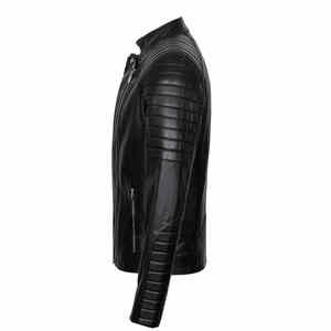 Veste en cuir confortable pour hommes Veste en cuir en peau de mouton 100% Veste en cuir véritable avec logo et design personnalisés - Product Image 4