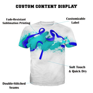 Camiseta Deportiva para Hombre, Sublimada, Ecológica, de Secado Rápido, Tejido Transpirable, Resistente a la Decoloración, OEM/ODM Disponible - Product Image 5