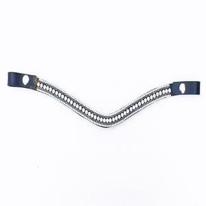 สายรัดหน้าผากม้าแบบห้าแถว ยี่ห้อ ADEEFA คุณภาพสูง ขายดี ดีไซน์สวยงาม คริสตัลใส ทนทาน ทำจากหนังแท้ ปรับขนาดได้ - Product Image 1