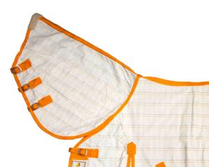 Combo d'été du fabricant direct tapis de course de chevaux imperméable couleur unie 210D doublure en Nylon maille tissu coquille Poly coton - Product Image 5