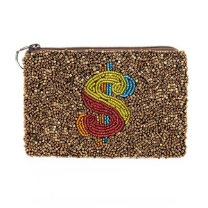 Handmade Stylish Purple and <b>White</b> Coin <b>Purse</b> with Embroidery & Beading High Quality Stunning Star Design for Christmas - Product Image 4