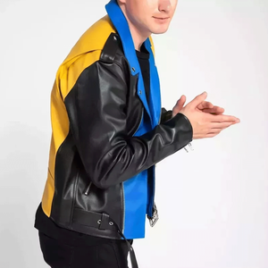 <b>Men's</b> Multi-color Genuine Leather Motorcycle <b>Biker</b> <b>Jacket</b> With Armoured CE Protected Racing Leather Motorbike <b>Jacket</b> For <b>Men</b> - Product Image 3