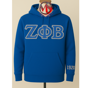 Top Trending Women's Zeta Phi Beta Rhinestone Letters Pullover Mangas largas 1920 Divine Nine Cotton Fleece Hoodies & Sweatshirt - Product Image 1