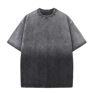 T-shirts pour hommes, mode hip-hop vintage streetwear, t-shirt oversize 100% coton, lavage à l'acide pour un look tendance, vêtements pour hommes, vêtements en gros - Product Image 1