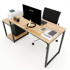 Table pour ordinateur portable en bois massif réglable en hauteur avec étagère intégrée pour CPU/imprimante, durable - Product Image 3