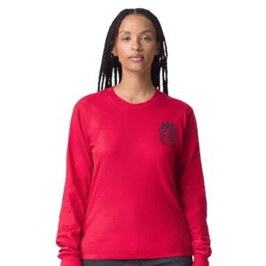Camiseta de Manga Larga de Color Sólido para Mujer, Cuello Redondo de Algodón, Informal, Minimalista, para Uso Diario - Product Image 1