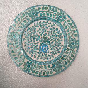 Travail d'incrustation de nacre de qualité supérieure sous la plaque Plaques de chargeur de forme ronde pour l'affichage de chocolat - Product Image 1