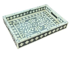 Bandeja de servicio con incrustaciones de resina y hueso con estilo hecho a mano, hueso Natural de alta calidad, precio competitivo para las festividades de Diwali - Product Image 2