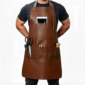 Handmade Cowhide Leather <b>Men's</b> Vest Style <b>Apron</b> Comfortable Strong Durable Adjustable for Workshop Chef BBQ Use - Product Image 2