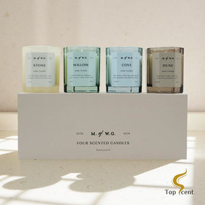 Coffret de 4 bougies JBPQ Selfcare, collection Meridian, artisanales, aromathérapie, cire de soja - Product Image 1