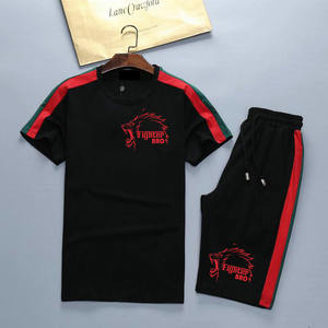 Sudadera Camiseta Conjunto corto Chándal Ropa de verano Pieza 2 Camiseta de sudor y pantalones cortos Conjunto para hombres FIGHTER BRO - Product Image 5