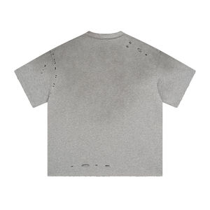 Nueva ropa de calle personalizada, camiseta lavada Vintage estampada, 100% algodón, dobladillo crudo, boxy, ajuste holgado, camiseta recortada con lavado ácido para hombres - Product Image 4