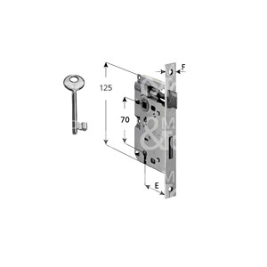 <b>SMALL</b> PATENT <b>LOCK</b> Square edge without striker Front. 20 - Product Image 1