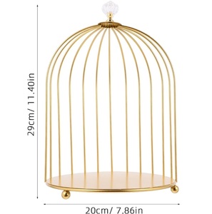 Birdcage Cupcake Soporte de exhibición de servicio clásico Elegante almacenamiento dorado para comida Boda Fiestas de cumpleaños Postre Pasteles Frutas - Product Image 3