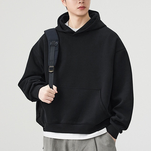Plain Hoodies Hombres 100% Algodón Pullover Street Wear Oversized Vintage Hoodie - Product Image 3