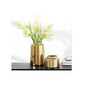 Decoración de mesa de sala de estar pulida en oro, florero de Metal, florero de Metal tradicional, embalaje Premium por decor Impex - Product Image 2