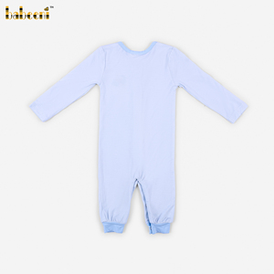 Conjunto de Ropa para Bebé Recién Nacido, Bordado a Mano con Diseño de Dinosaurio, Personalizable OEM/ODM, Mameluco con Botones a Presión, 100% Algodón Orgánico - DR4590 - Product Image 4
