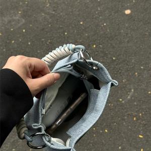 Bolso de Mano para Mujer, Estilo Casual, Bandolera, Bolso de Hombro, Bolso Tipo Cubo con Cordón Ajustable - Product Image 5