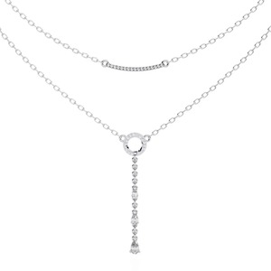 Exquisito colgante de diamante redondo en forma de pera de 0.49 ct E-F VVS-VS, diamante cultivado en laboratorio en oro macizo de 14K, para ocasiones especiales y fiestas. - Product Image 2