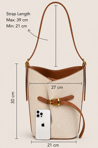 Bolso de Lona Crema Personalizado con Logotipo para Mujer, Bolso de Hombro Minimalista, OEM, ODM, Marca Privada - Product Image 6