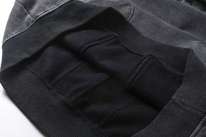 Al por mayor OEM Sudadera con capucha de invierno de peso pesado 500GSM con cremallera completa, estilo streetwear de diseñador personalizado, con insignia desgastada y efecto stone - Product Image 5